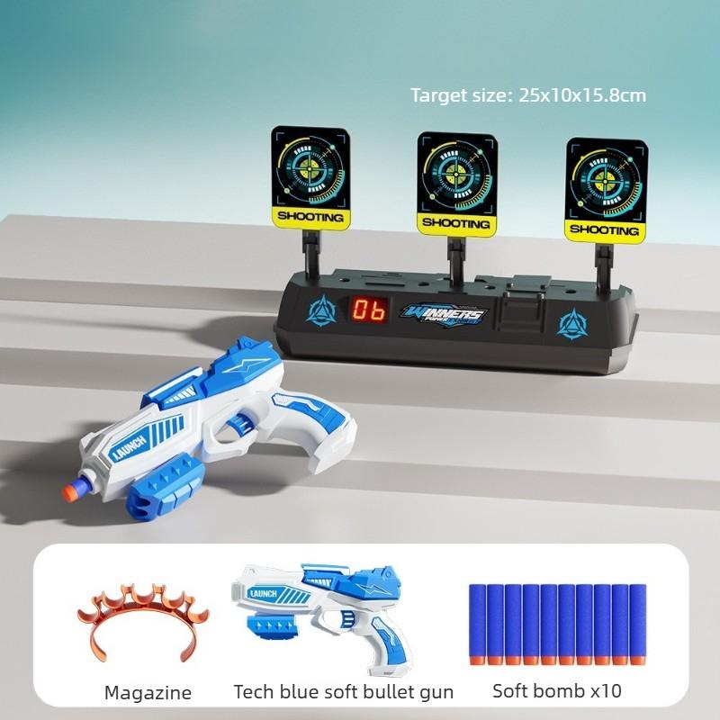 

Soft Bullet Toy Gun With Scoring Target Pistol Gun Toy Electric Interactive Toy Target Form Dart Launcher Boys Game Prop