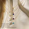 European & American Luxury Colorful Rhinestone Pendant Necklace - December Birthstone Stainless Steel Jewelry