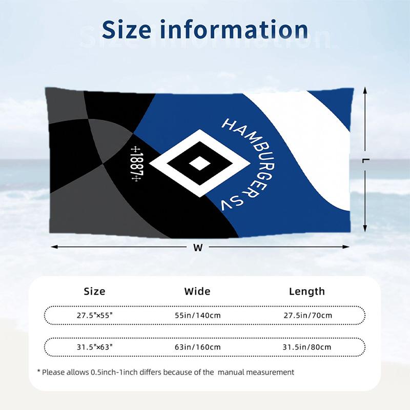 Asciugamano da Spiaggia Calcio Hamburger SV Morbido Microfibra Asciugamano Estivo Asciugatura Rapida Assorbente per Spiaggia Piscina Viaggio