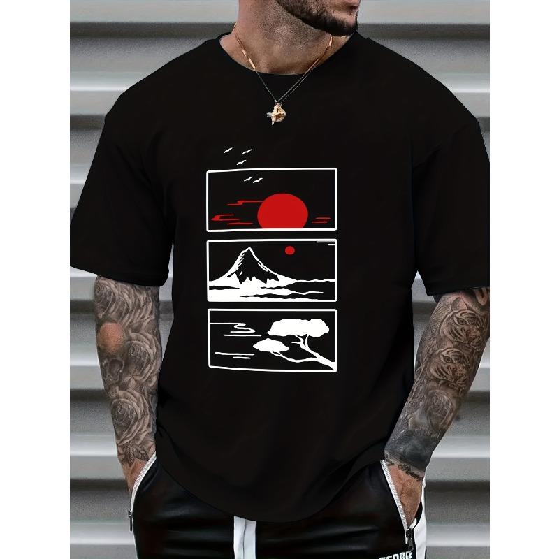 European Size Men's Summer Printed Short Sleeve T-Shirt Top