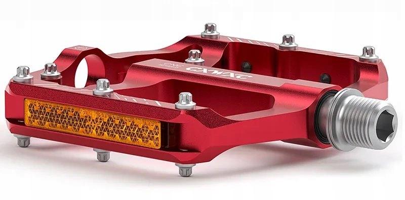 CXWXC Red Aluminum Reflective Machined Platform Bicycle Pedals
