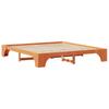 Bed Frame Wax Brown 200 x 200 cm Solid Pine Wood