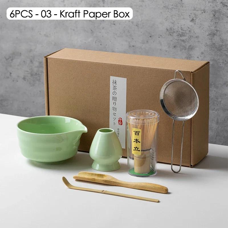 Japanese Matcha Blender Ceremony 4/5/6/7pcs Set Ceramic Chawan Bowl Bamboo Whisk And Tea Scoop Matcha Tools Kit For Tea Lovers