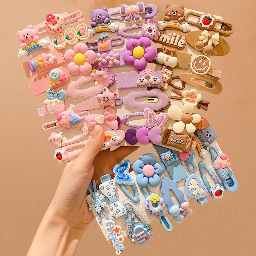 Little Girl Hair Clips Cute Bear Hair Accessories Hair Barrettes For Baby Toddler Teens Women Kids Cute Vivid Birthday Present Set