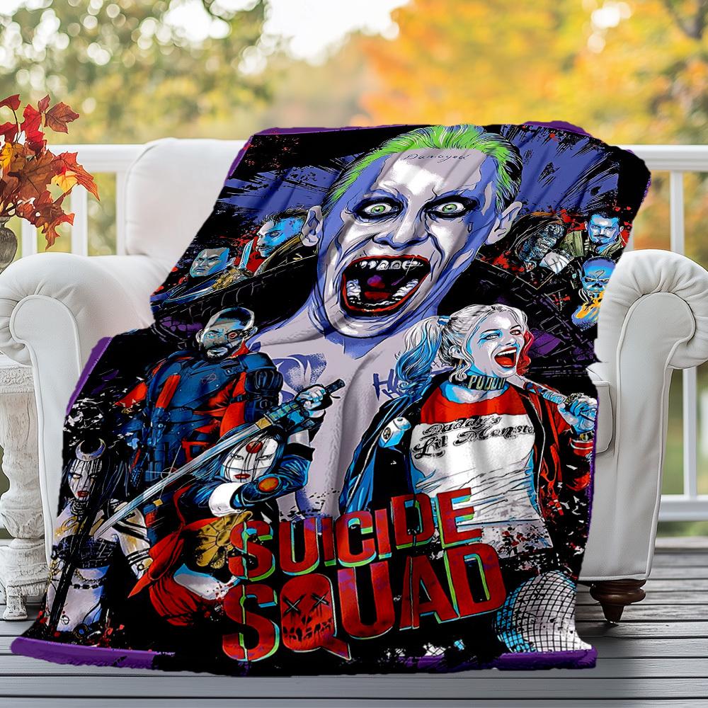 1PC Harley Quinn Suicide Squad Outdoor Flannel Blanket Soft Plush Decor for Picnics, camping,Bedroom, Playroom, Office1141A