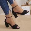Fashion Women Suede High Heels Sandals Open Toe Sexy Shoes Chunky 2024 Designer New Trend Pumps Shoes Summer Walking Mujer Zapatillas