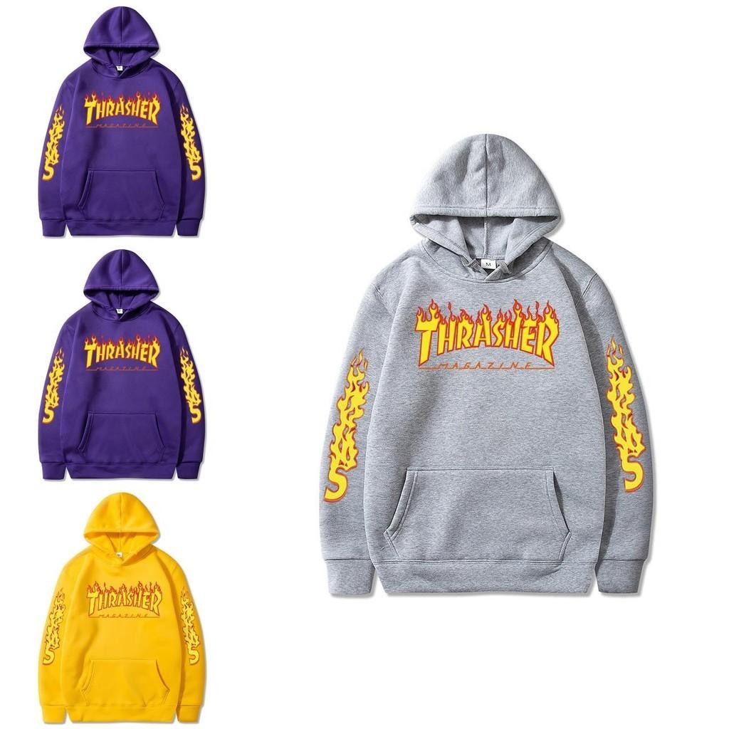 Felpa con cappuccio oversize stampa fiamme vestibilità larga casual per coppia