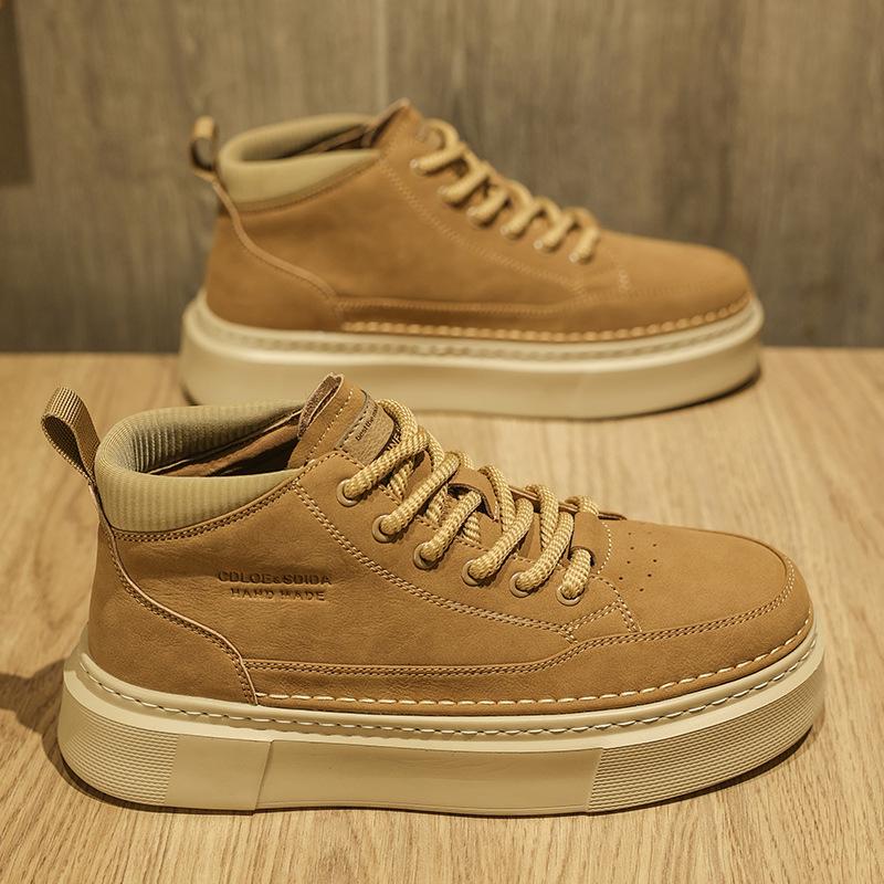 Autumn mid-top board shoes retro platform high-top shoes casual Martin boots
