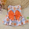 Small dog floral princess dress cat spring teddy bear summer dress pet cute dog skirt summer thin