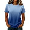 Women's Casual Raglan Sleeve Crew Neck Short Sleeve Top Gradient Print Lightweight Soft Fabric Relaxed Fit
