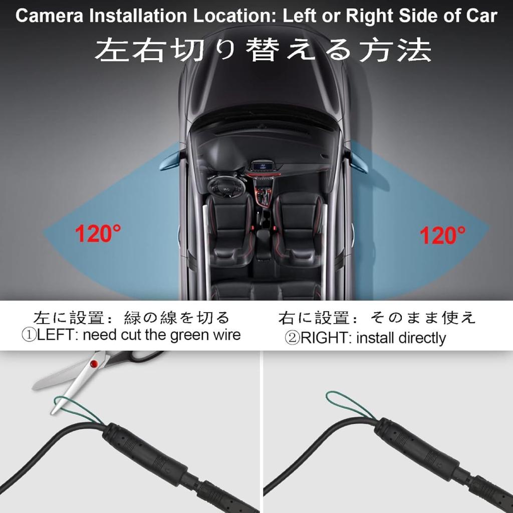 HUAJUN 4.3 inch monitor side camera monitor set side blind