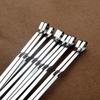Stainless steel flat stick barbecue with steel needle barbecue string strip the skewers barbecue tool