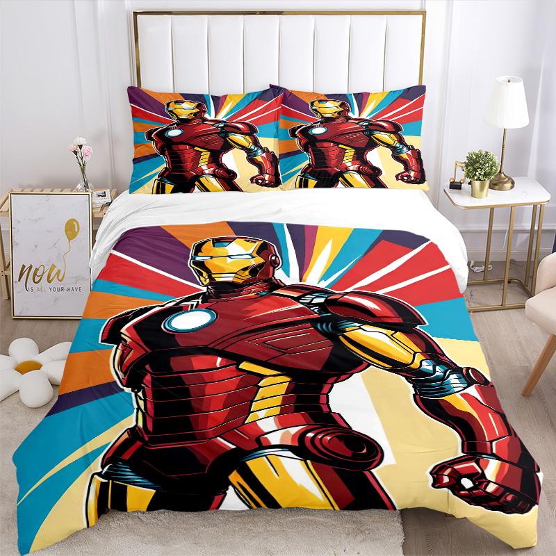 Iron Man Heroic Armor Print 3Pcs Bedding Setduvet Cover With 2 Bedropillowcase Home Birthday Gift
