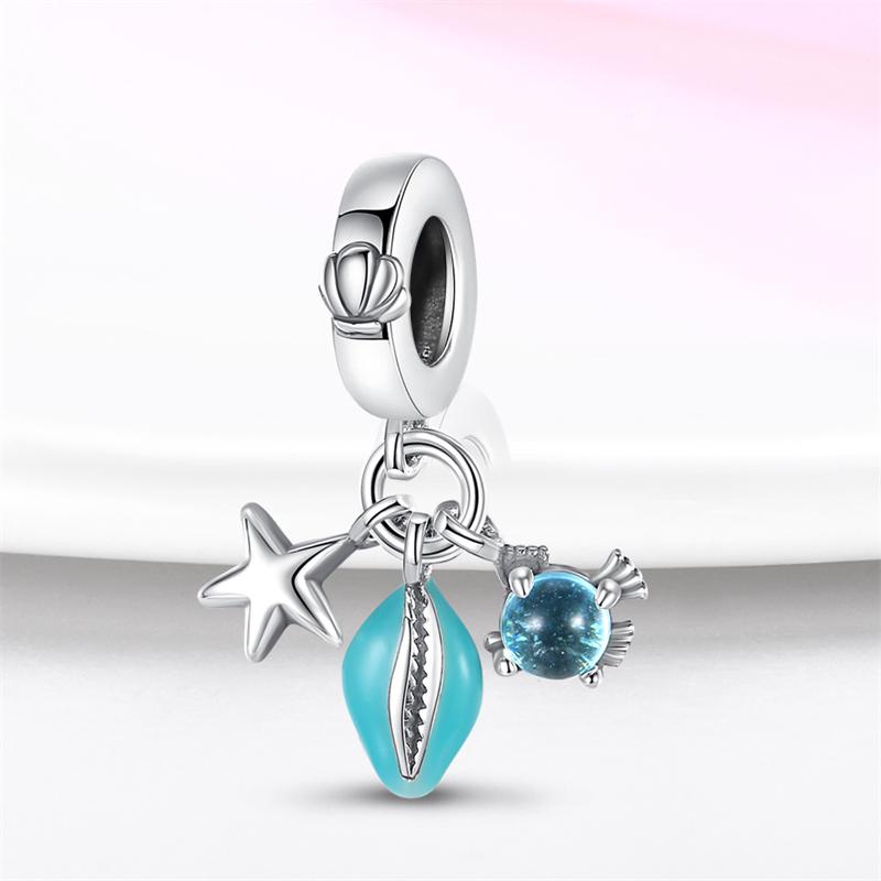 Authentic Charm Bead Charms copper Sea Crab Shell Pendant Bead Charms Compatible With Bracelets Women Jewellery Making Diy Gift