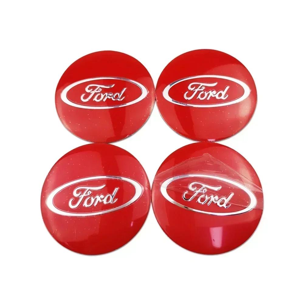 4pcs 56mm Auto Wheel Hub Center Caps Emblem Decals For Ford Fusion Ecosport F36 Kuga ST Explorer Fiesta Focus 2 Mondeo Edge Transit