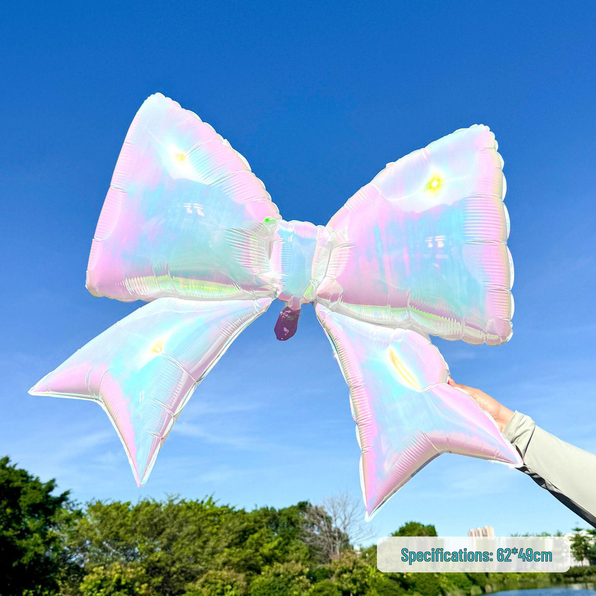 Colorful Mermaid Laser Bow Balloon - Transparent Aluminum Foil for Kids Party Decor