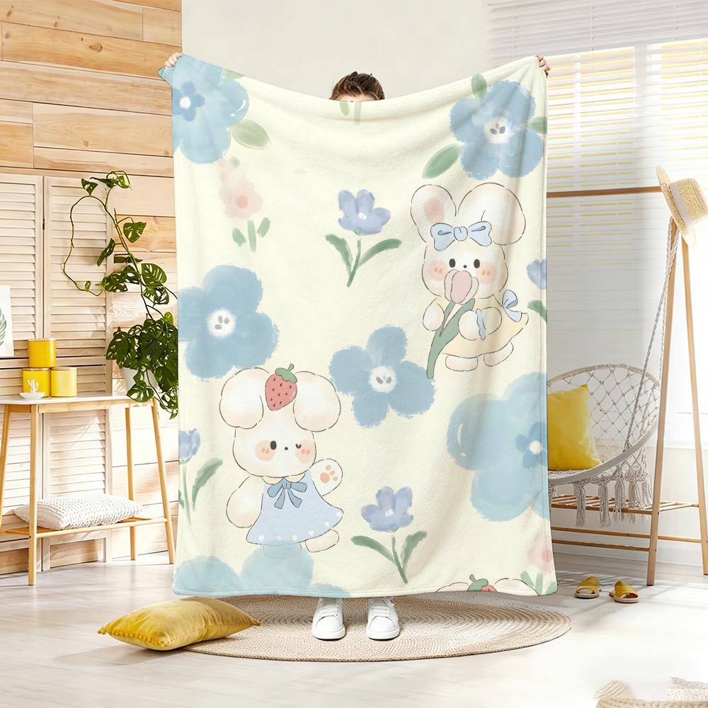 Healing Soft Aesthetic Throw Lightweight 240G Flannel Blanket Soft Skin-Friendly For Summer Cooling
