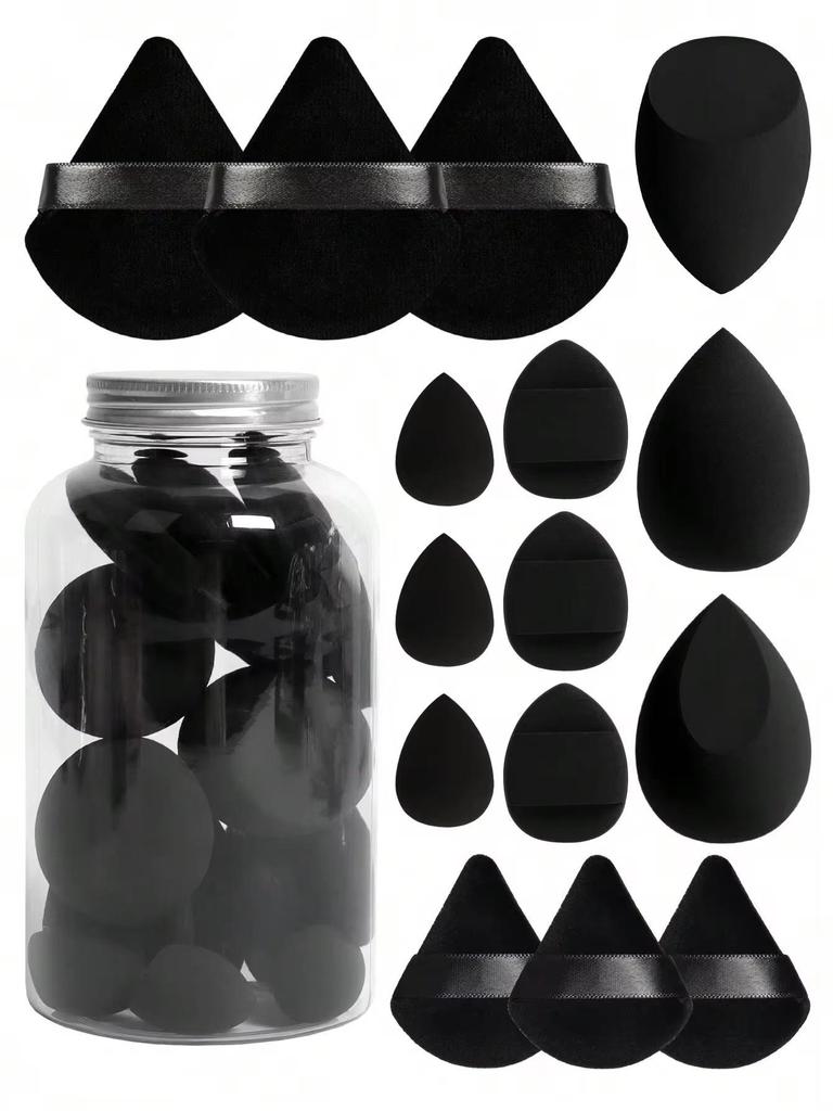 15-Piece Drift Bottle Makeup Sponge Set: Includes Thumb, Cotton, and Mini Puffs