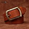 Ice Crack Bronze Buckle Thick Top Layer Cowhide Belt Men's Genuine Leather Fashion Trend Personality Jeans Belt