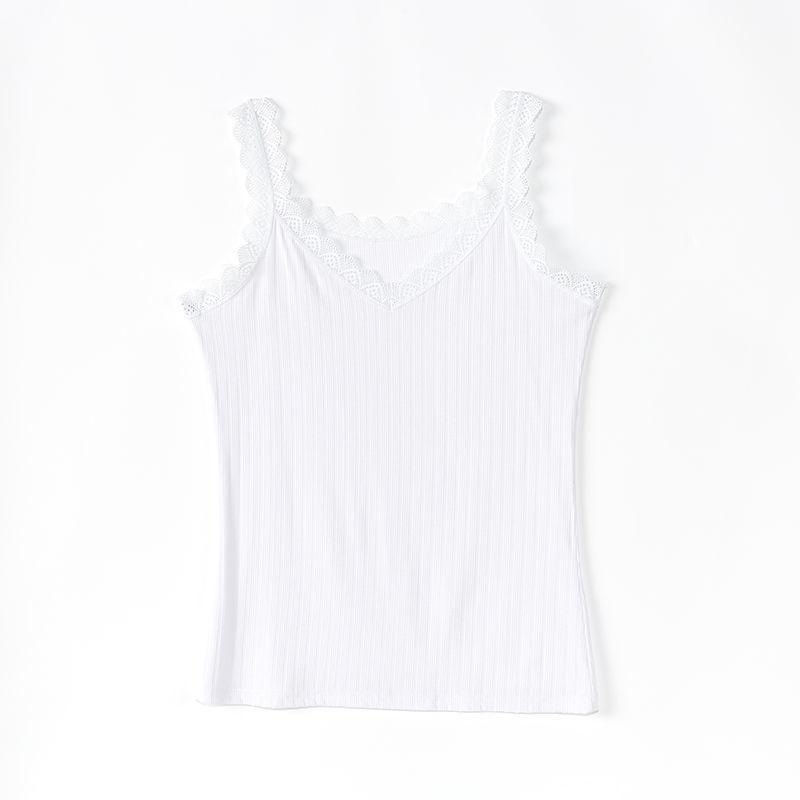 Summer Lace Vest Ribbed Modal Women's Inner Camisole Top Sleeveless High Stretch Oversized for Outerwear
