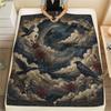 1Pc Sky Print Flannel Blanket, High Quality Comfortable for All Seasons, Home Decor, Warmth and Comfort, Perfect for Christmas Gifts W162