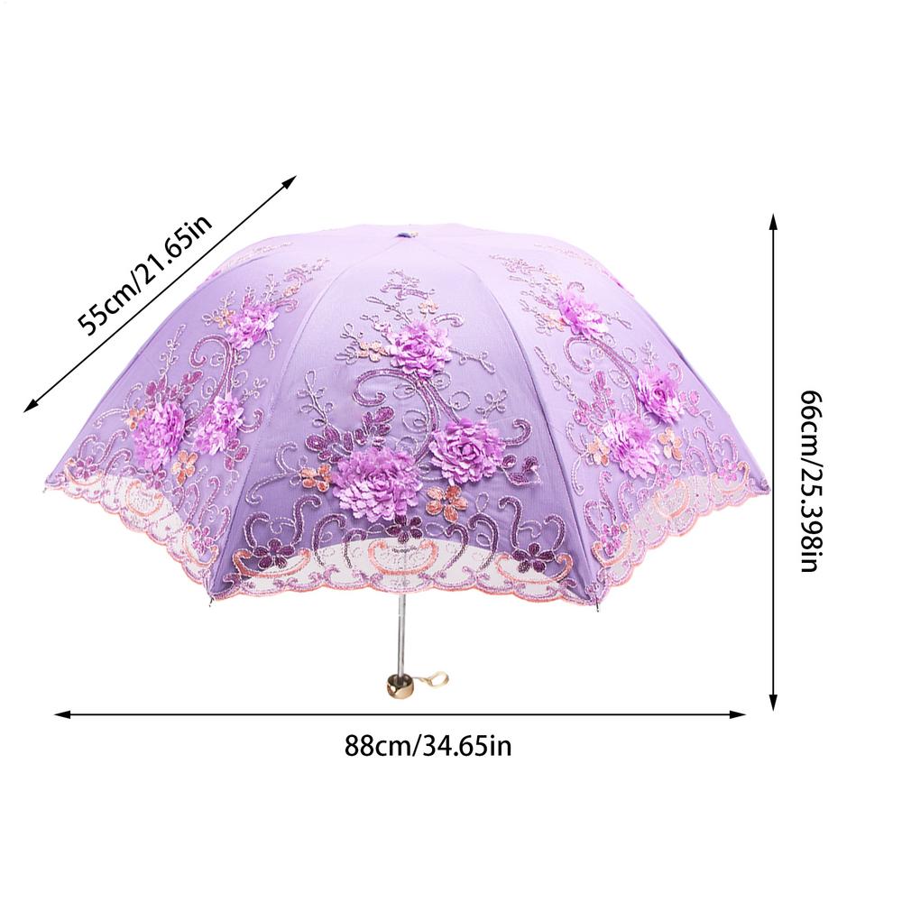 Portable Umbrella Waterproof Windproof Vintage Foldable Double Layer Umbrella For Women For Outdoor Park Beach Picnic Travel