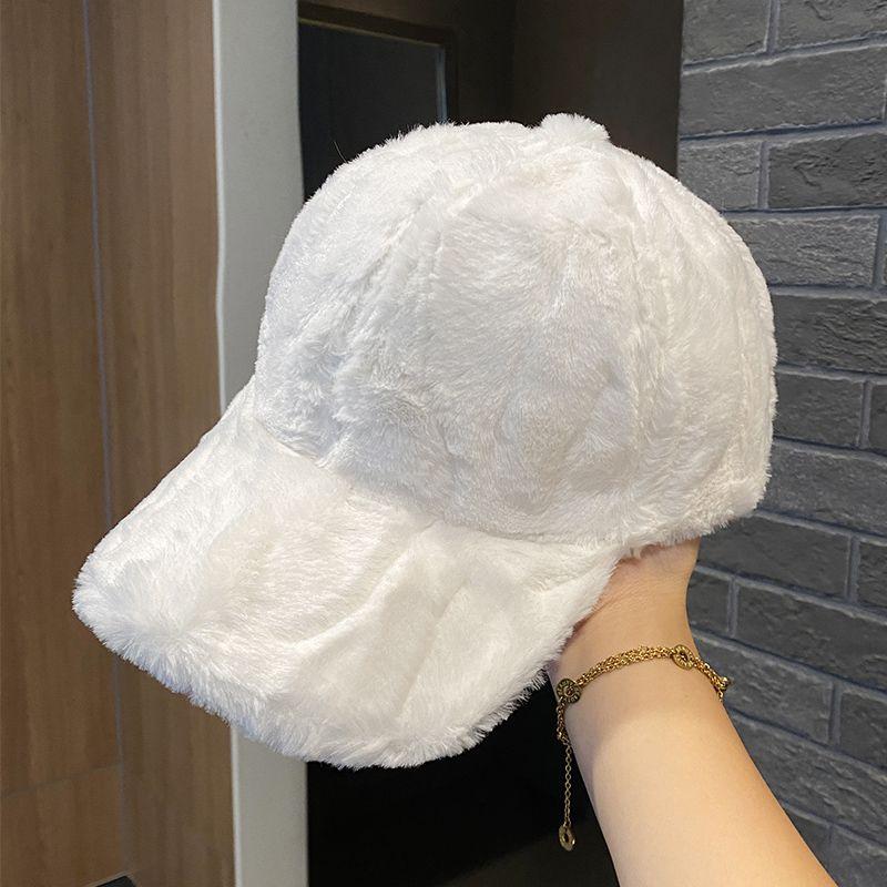 New Plush Baseball Cap Women's Autumn and Winter Thickened Warm and Cold-proof Peaked Cap