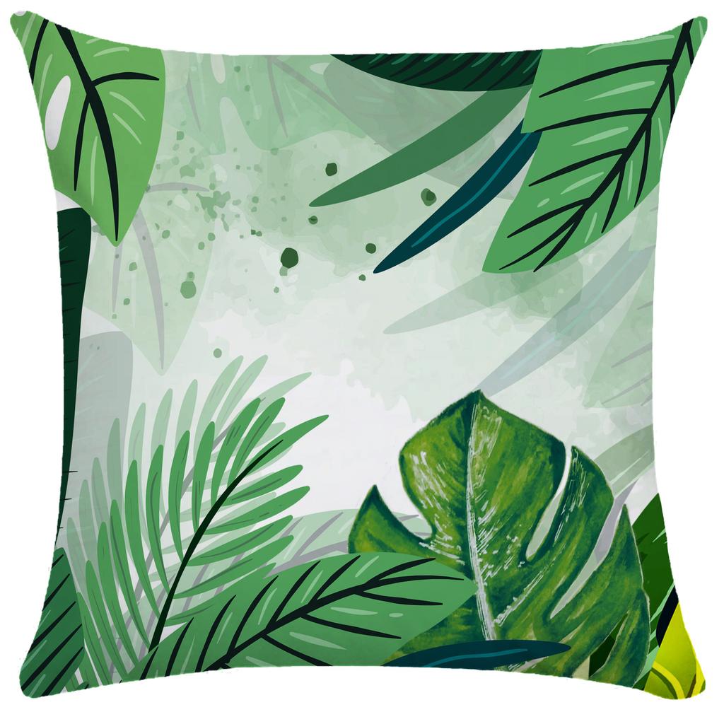 Green Plant Leaf Pillow Case Decorative Pillowcases Plush Cushion Cover 50X50 Nordic Leaves Throw Pillowslip Hotel Garden 45X45
