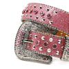 Damen Jeans Gürtel Nieten Western Punk Gürtel Beeindruckende Gotische Nieten Kreuz