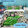 Custom Name Green Power Symbol Bedding Set 3pcs, Bedding Set Including 1pc Duvet Cover And 2pcs Pillowcases for Bedroom, Dormitory Gift
