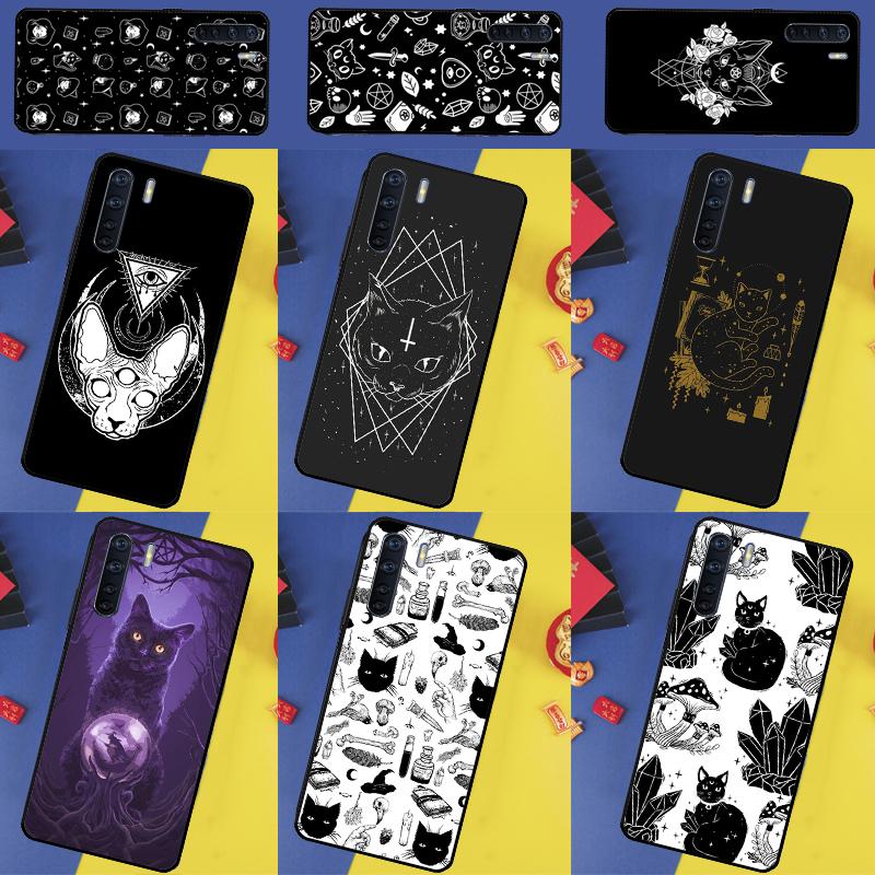 Witchcraft Witch Cat For Oppo A60 A40 A80 A74 A94 A54 A18 A38 A58 A78 A98 A16 A76 A96 A15 A57S A17 A77 Phone Case