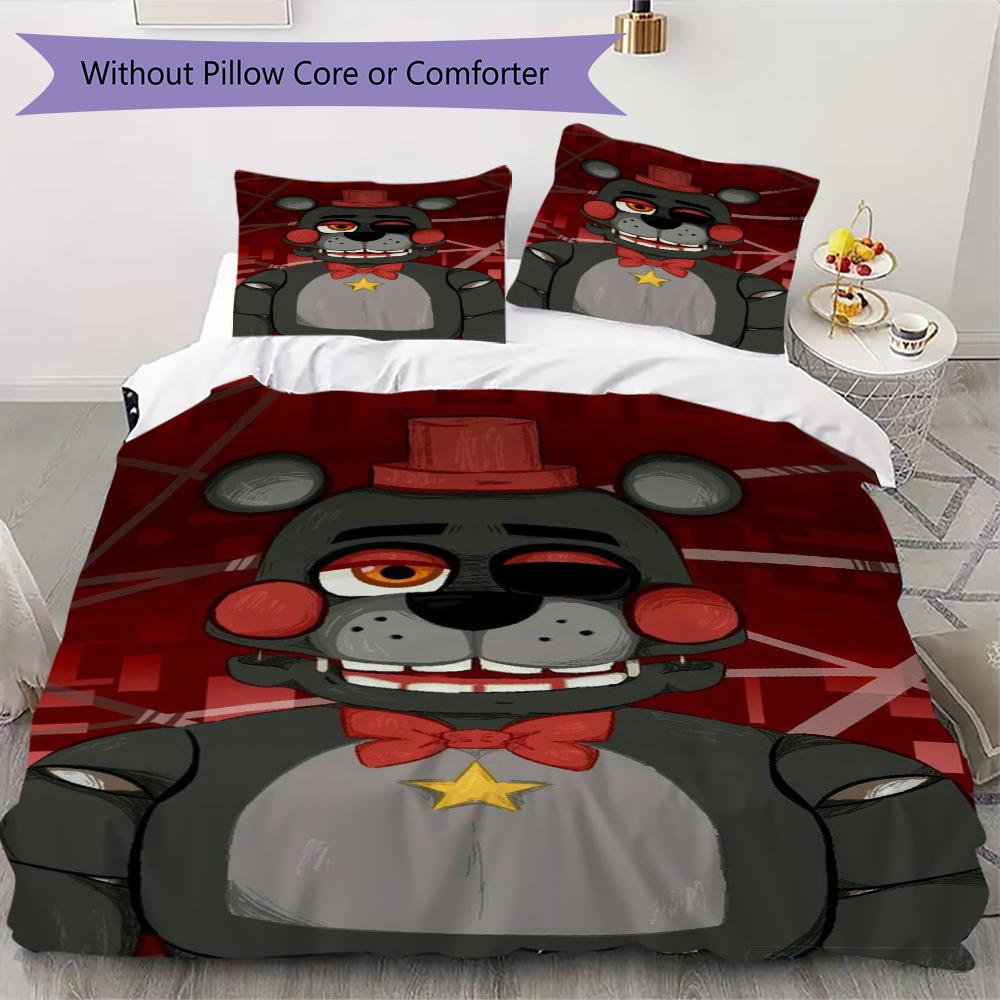 Five Nights Terror Freddy'S Threepiece Set 1 Duvet Cover 2 Pillowcase Without Core Without Core Duvet Cover And Pillowcase