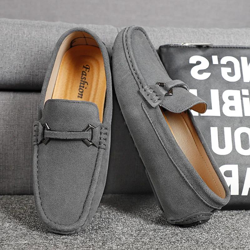 Fashion Hot Sale Loafers Shoes Mens Fashion Driving Shoes New Comfy Men's Lazy Flats Brand Leather Man Casual Shoes Handmade Moccasins