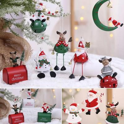 Santa Clasu Christmas Hanging Decoration Nordic Style Exquisite Xmas Tree Pendant Creative Iron Material Christmas Ornament