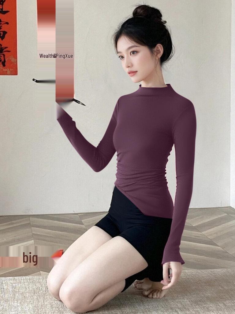 2025 Women's Long Sleeve Red Yoga & Pilates Top – Autumn/Winter Collection