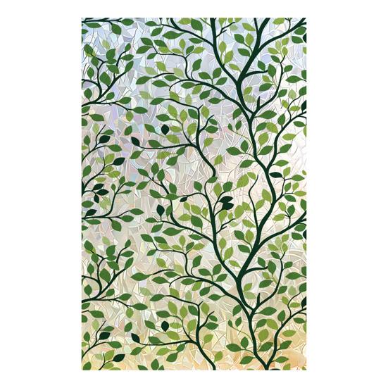 

Window Privacy Film Stained Glass Static UV Blocking Floral Window Clings Colorful Decals for Glass Windows S