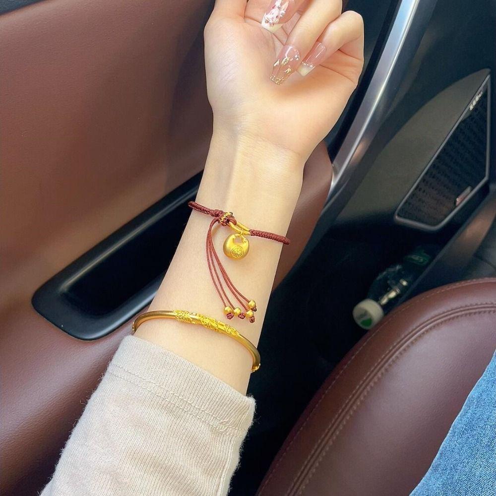 Simple Woven Bracelet New Chinese Style Braided Handstring Fashion FU Bag Pendant Gift