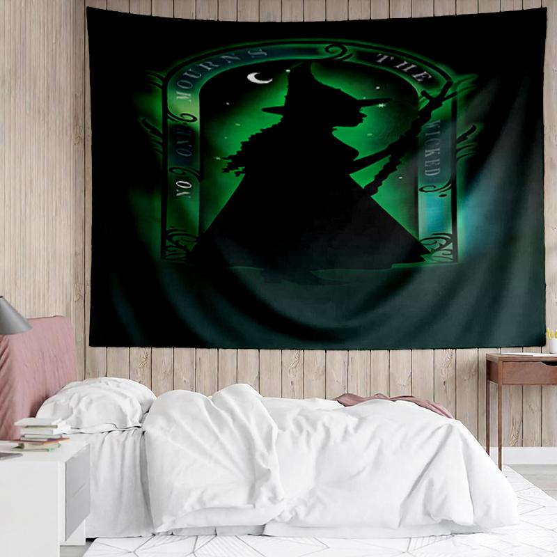 Wicked Print Tapestry, Backdrop, Easy Setup, Ideal for Bedroom, Office & Living Room, with Aesthetic Wall Hanging Decor.