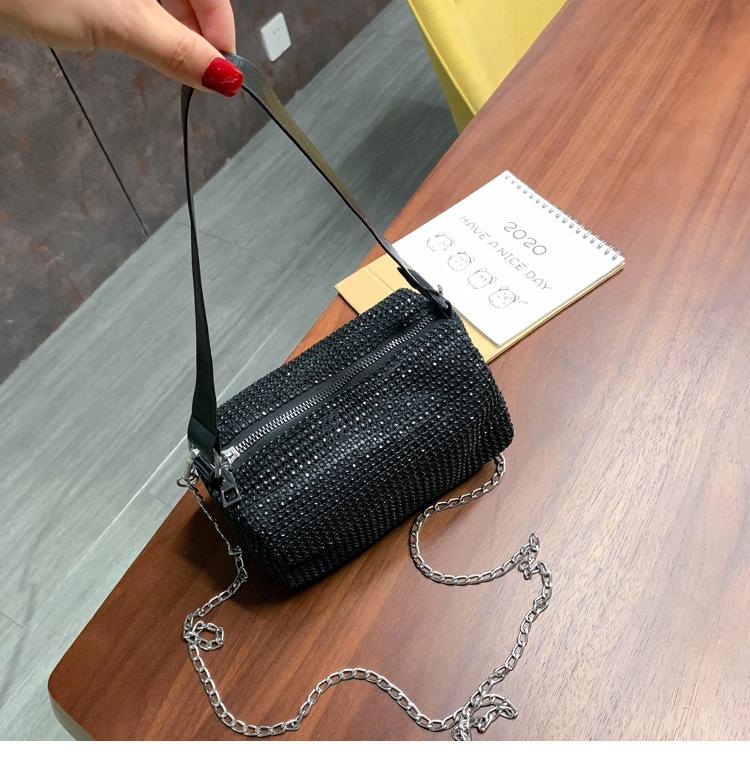 Spring and summer small bags women's bags 2025 new trend personalized colored diamond pillow bag chain shoulder bag personalized messenger bag