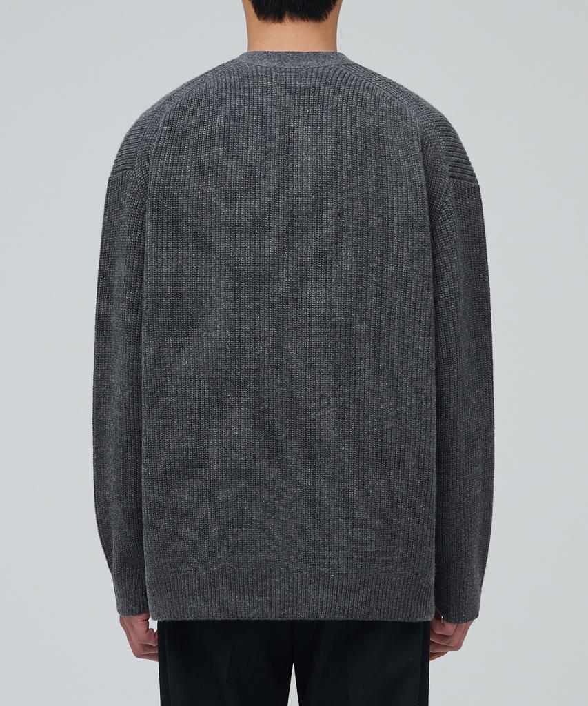 Musinsa Standard Lambswool Oversized Cardigan [Medium Gray]