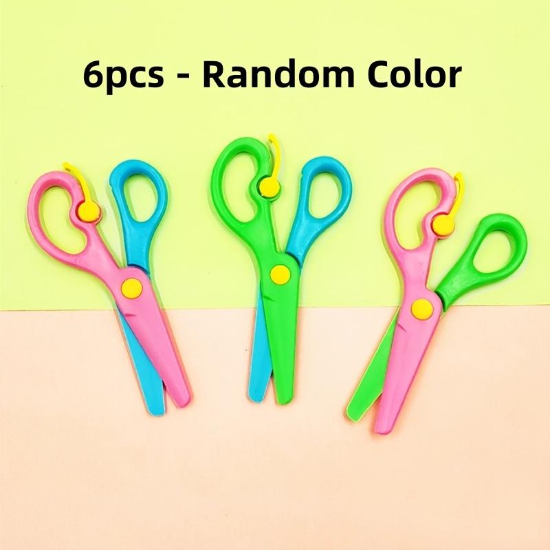 3/6pcs Plastic Safety Art Scissors Set, Suitable for Students' DIY Paper Cutting, Portable Small Scissors for School Art Projects