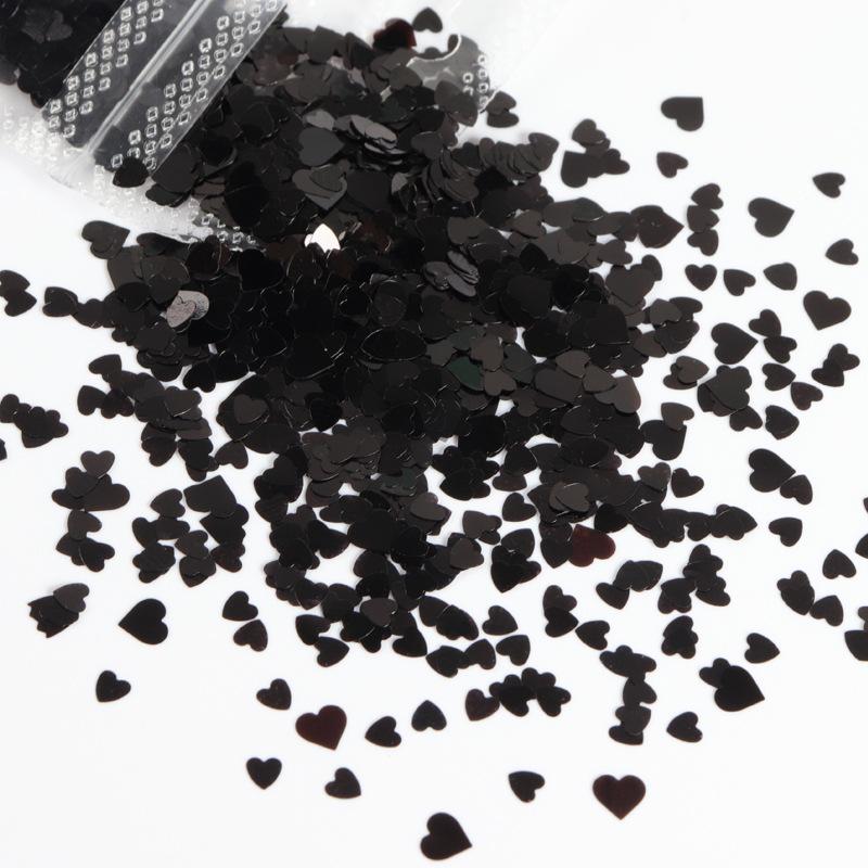 

Смешанная любовь, блестки для дизайна ногтей, большое красное черное сердце, ювелирные изделия для дизайна ногтей на день святого Валентина