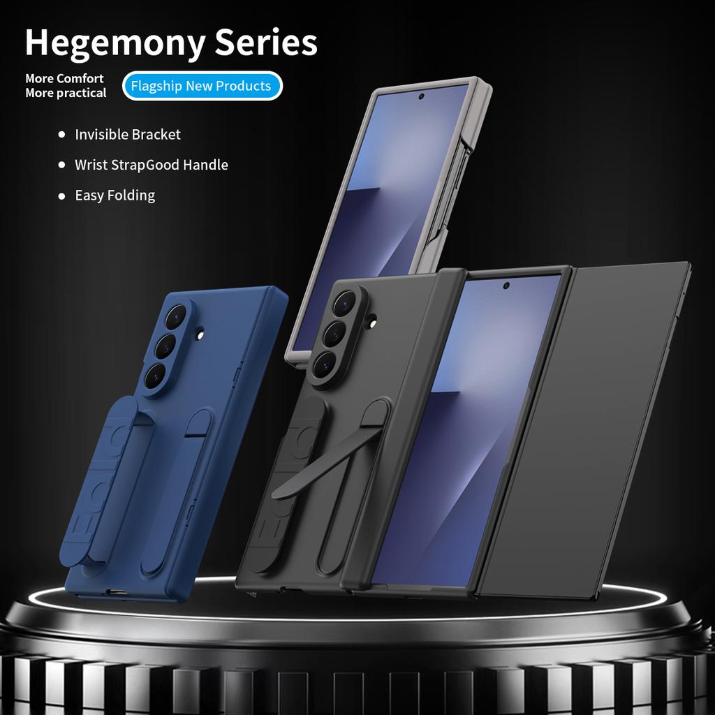 Phone Case For Samsung Galaxy Z TriFold Wristband Bracket Front Protection Film PC Hard Shell Protection Hinge Back Cover