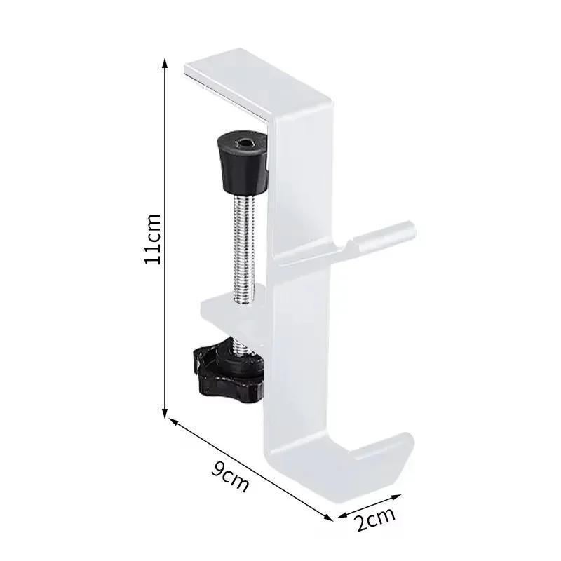 

1Pcs Convenient Home Door Hang Hook Practical Solid Color Adjustable Desk Edge Hook Suitable Home Desk Wall Storage Hanging Hook білий