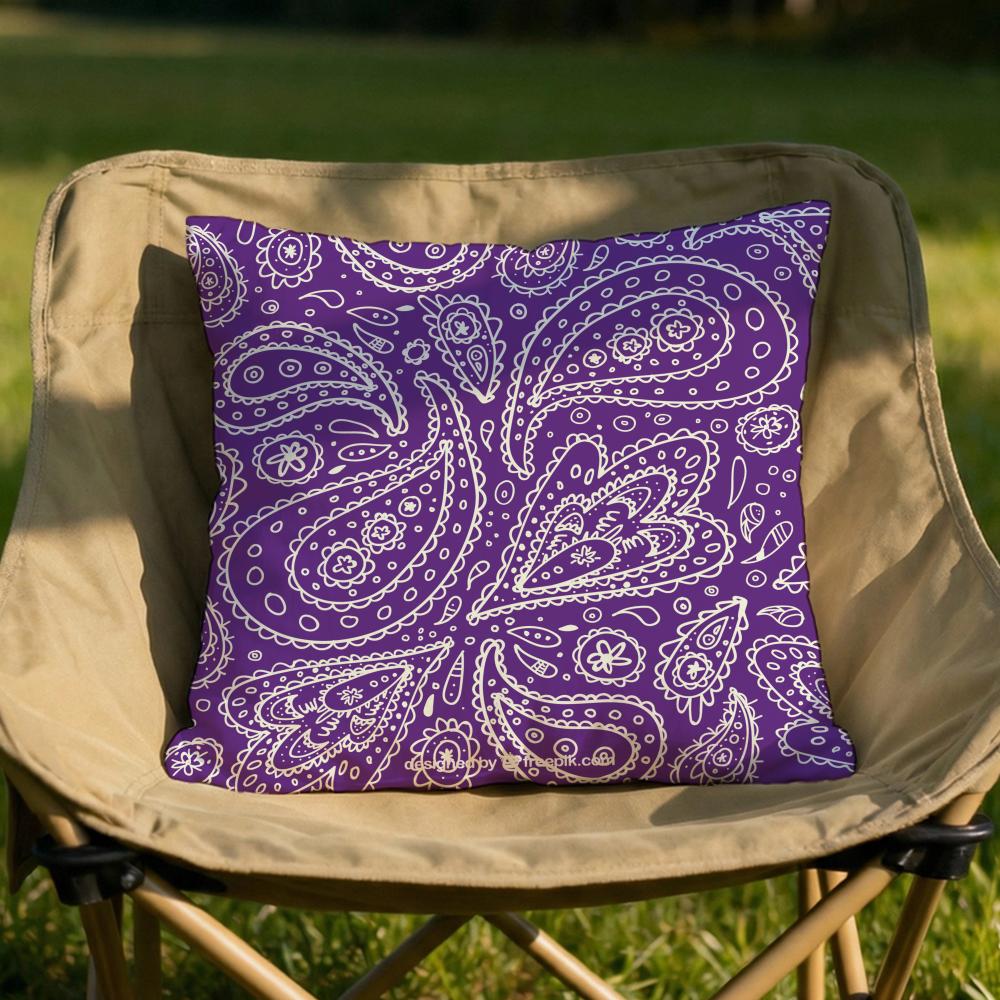 Color Paisley Pattern Cushion Cover Soft Reversible  Durable Pillow Cover  MultiScene Use for Home  Car Daily Comfort