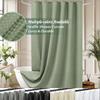 Cortina de Ducha Waffle Impermeable Engrosada Lavable Resistente al Moho Color Sólido Poliéster Cortinas de Baño Divisorias con Ganchos