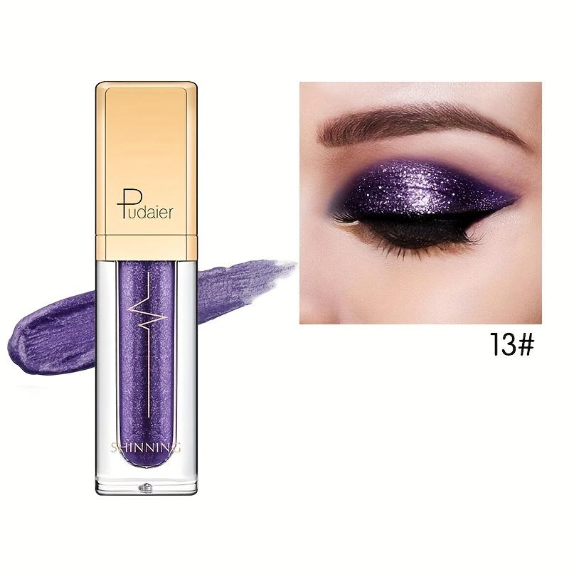 18 Colors Micro Glitter Liquid Eyeshadow, Brickstone Pearlescent Eyeshadow Liquid Waterproof Makeup Smokey Makeup Long Lasting Eyeshadow