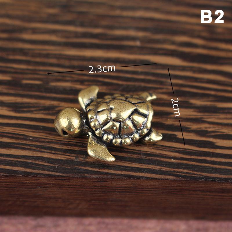 Pure Copper Feng Shui Turtle Statue Antique Brass Tortoise Figurine Lucky Charm Ornament for Home Office Business Place Decor