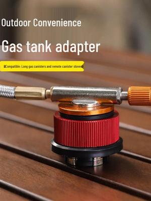 Auto-Close Copper Gas Stove Adapter for Long Flat Cans