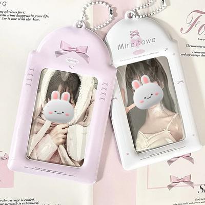 Kawaii Girl Heart Bow-knot 3 ιντσών Kpop θήκη φωτογραφικής κάρτας Θήκη φωτογραφιών Κρεμαστό τσάντα θήκης Ins Korean School Stationery